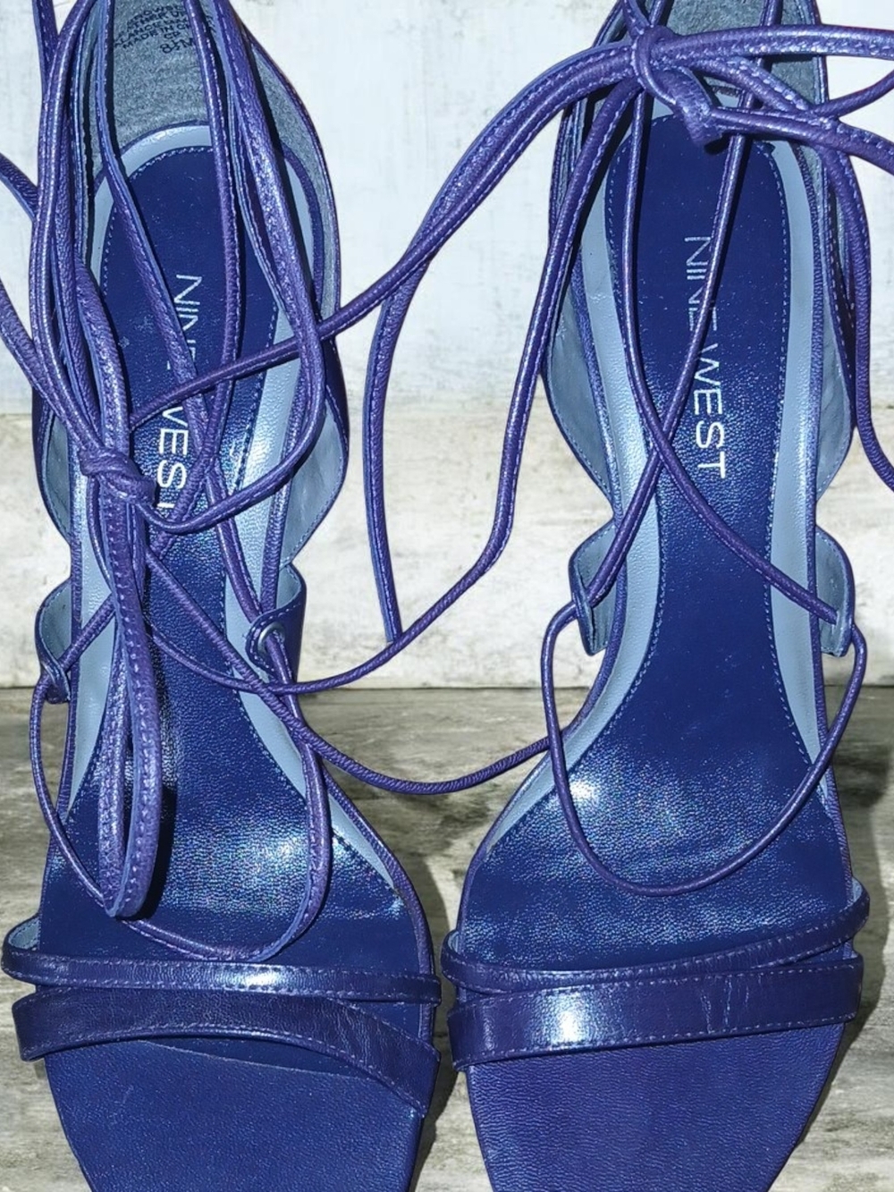 Nine West Lace-Up Strappy Heels in Deep Purple